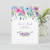 Ultra Violet Floral Thank You Card (Standing Front)