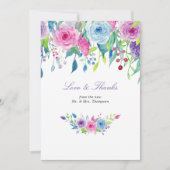 Ultra Violet Floral Thank You Card (Front)