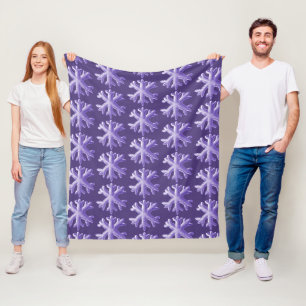 Ultra Violet Fluffy Snowflake Pattern Fleece Blanket