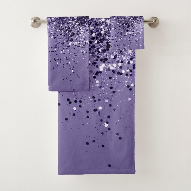 ULTRA VIOLET Glitter Dream #1 Bath Towel Set (Insitu)