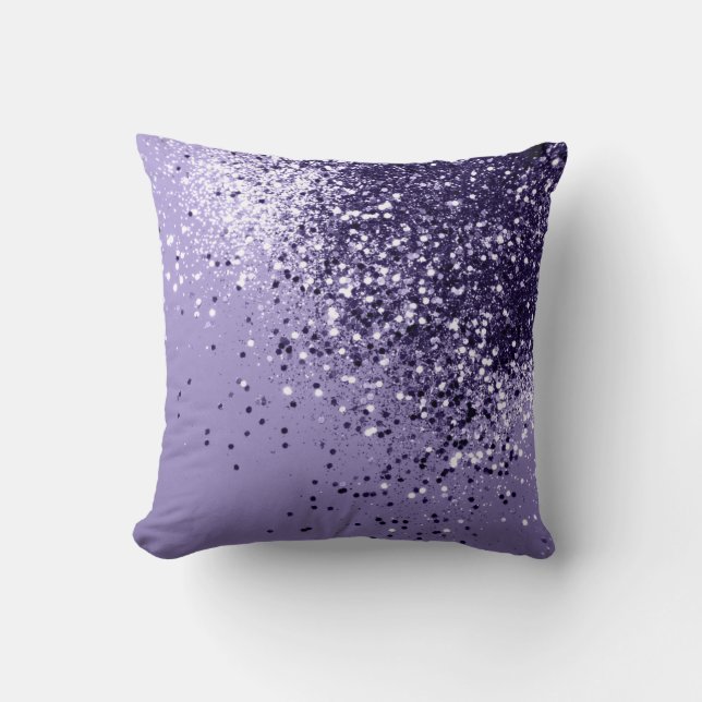 ULTRA VIOLET Glitter Dream #1 Throw Pillow (Front)
