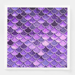 Ultra Violet Glitter Mermaid Scales Napkin