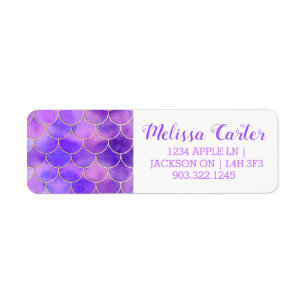 Ultra Violet & Gold Mermaid Scale Pattern