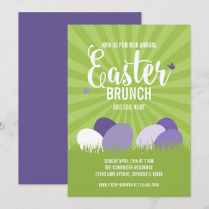 Ultra Violet & Green Easter Brunch Egg Hunt Card