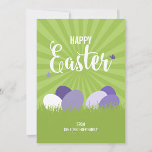 Ultra Violet & Green Happy Easter Card