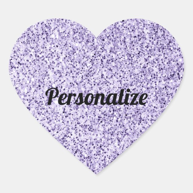 Ultra violet light purple glitter sparkles Custom  Heart Sticker (Front)
