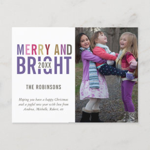 Ultra Violet Palette Christmas Greeting Photo Announcement Postcard