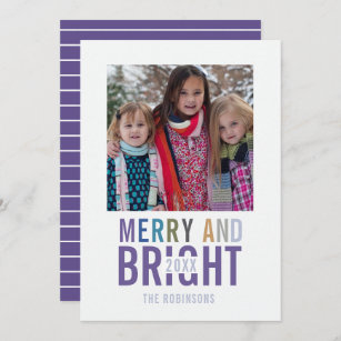 Ultra Violet Palette Christmas Greeting Photo Card