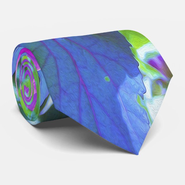 Ultra-Violet Plum Crazy Purple Hibiscus Flowers Tie (Rolled)