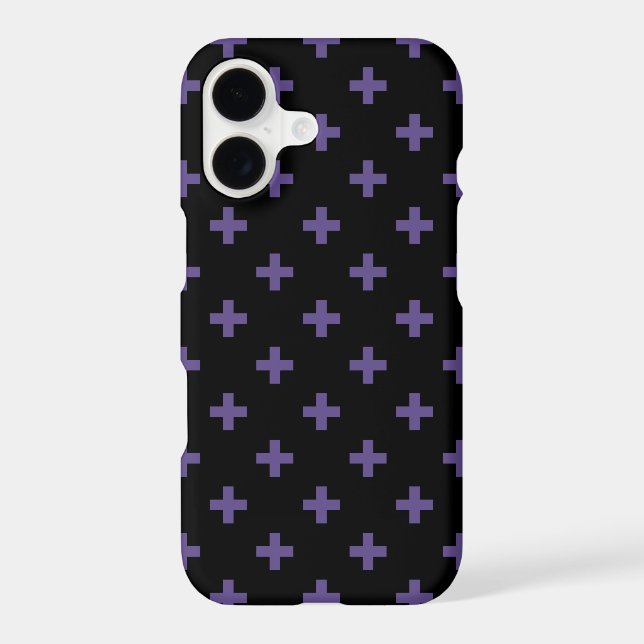 Ultra violet polka crosses on black (Back)