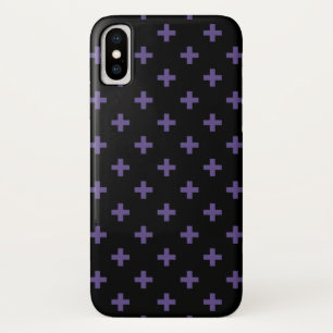 Ultra violet polka crosses on black Case-Mate iPhone case