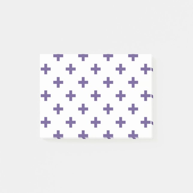 Ultra violet polka crosses on white post-it notes (Front)
