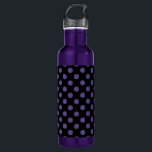 Ultra violet polka dots on black 710 ml water bottle<br><div class="desc">Pantone's colour of the year for 2018 is ultra violet.</div>