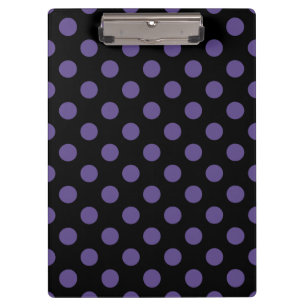 Ultra violet polka dots on black clipboard