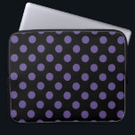 Ultra violet polka dots on black laptop sleeve<br><div class="desc">Pantone's color of the year for 2018 is ultra violet.</div>