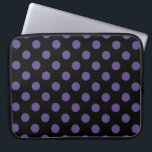 Ultra violet polka dots on black laptop sleeve<br><div class="desc">Pantone's color of the year for 2018 is ultra violet.</div>