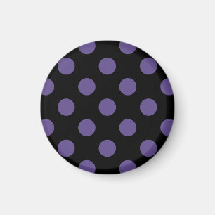 Ultra violet polka dots on black magnet