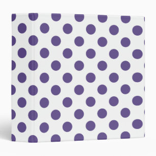 Ultra violet polka dots on white binder