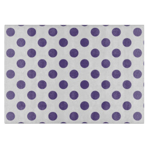 Ultra violet polka dots on white cutting board