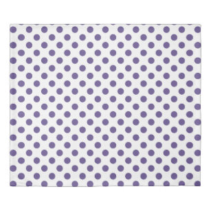 Ultra violet polka dots on white duvet cover