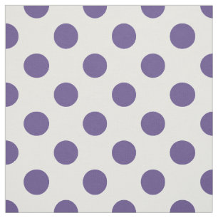 Ultra violet polka dots on white fabric