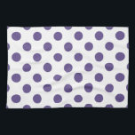 Ultra violet polka dots on white kitchen towel<br><div class="desc">Pantone's colour of the year for 2018 is ultra violet.</div>