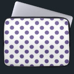 Ultra violet polka dots on white laptop sleeve<br><div class="desc">Pantone's colour of the year for 2018 is ultra violet.</div>