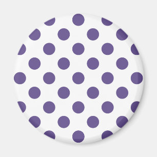 Ultra violet polka dots on white magnet