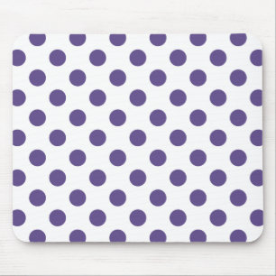 Ultra violet polka dots on white mouse pad