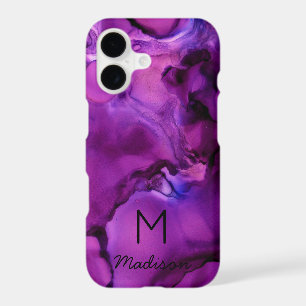 Ultra Violet Purple Alcohol Ink Texture Monogram