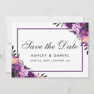 Ultra Violet Purple Floral Save The Date FP