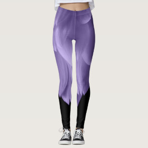 Ultra violet purple flower petals black leggings