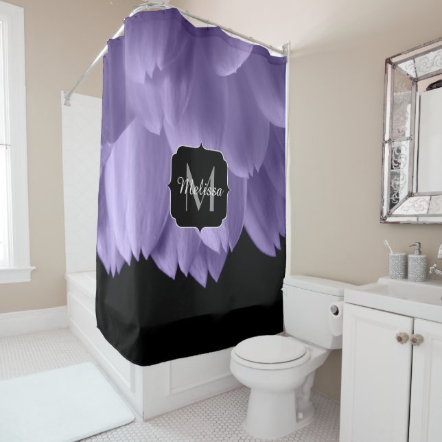 Ultra violet purple flower petals black Monogram (In Situ)