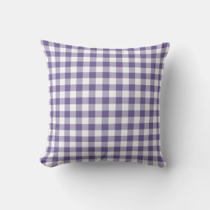 Ultra Violet Purple Gingham Pattern Chequered Outdoor Pillow