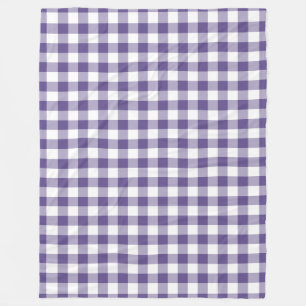 Ultra Violet Purple Gingham Pattern Fleece Blanket