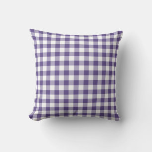 Ultra Violet Purple Gingham Pattern Throw Pillow