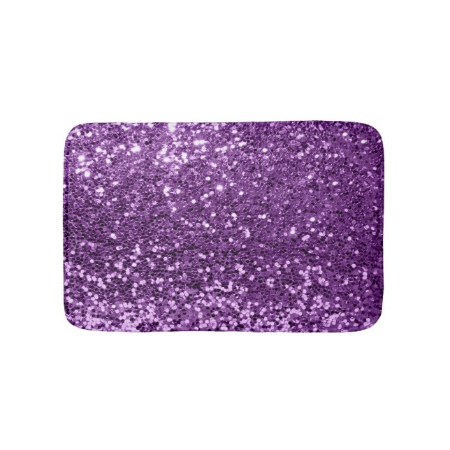Ultra Violet Purple Glitter Magenta Amethyst Spark Bath Mat (Front)