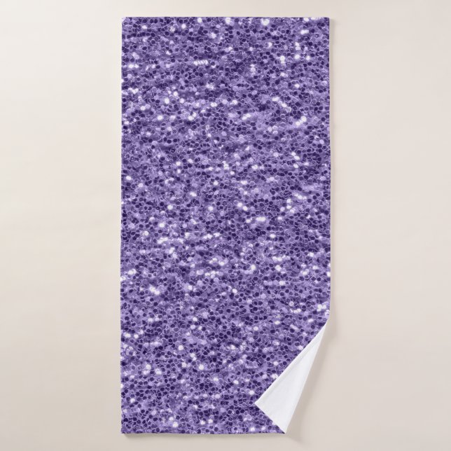 Ultra violet purple glitter sparkles bath towel (Bath Towel)
