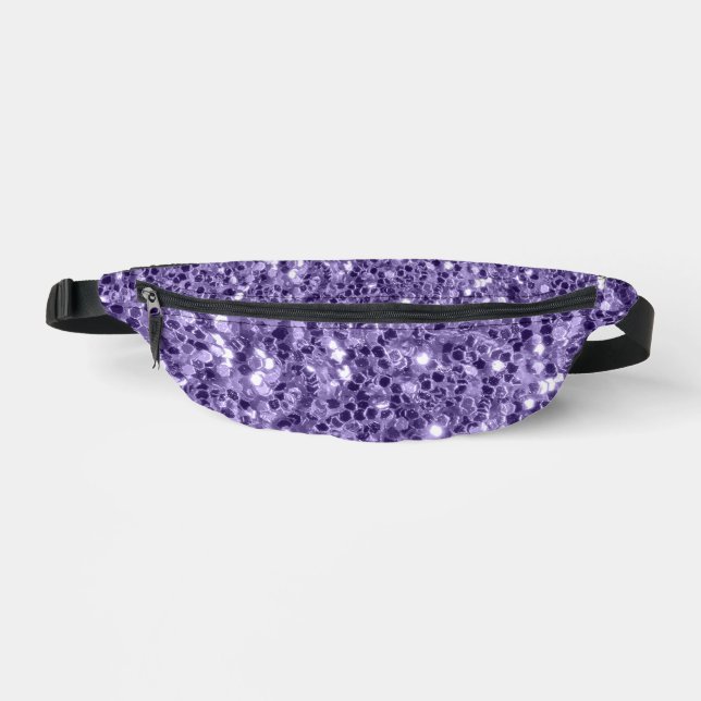 Ultra violet purple glitter sparkles fanny pack (Front)