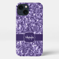 Ultra violet purple glitter sparkles Monogram