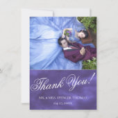 Ultra Violet Purple Modern Minimalist Watercolor Thank You Card (Front)