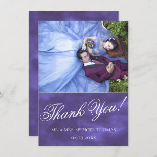 Ultra Violet Purple Modern Minimalist Watercolor Thank You Card