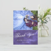Ultra Violet Purple Modern Minimalist Watercolor Thank You Card (Standing Front)