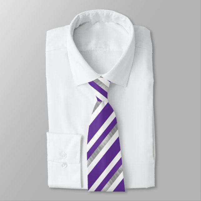 Ultra Violet Striped Pattern Neck Tie (Tied)