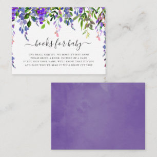 Ultra Violet Watercolor Floral Books for Baby Enclosure Card