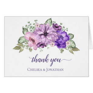 Ultra Violet Watercolor Floral Thank You Cards