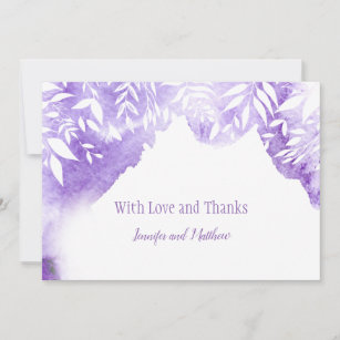 Ultra Violet Watercolor Splash Thank You Cards