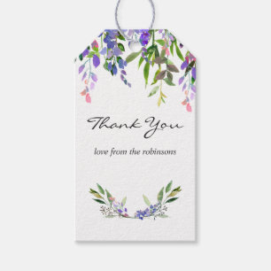 Ultra Violet Wedding Watercolor Floral Thank You Gift Tags