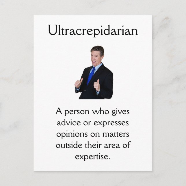 Ultracrepidarian Postcard (Front)