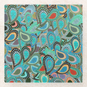 Ultrafashionable fabric: abstract seamless motif. glass coaster